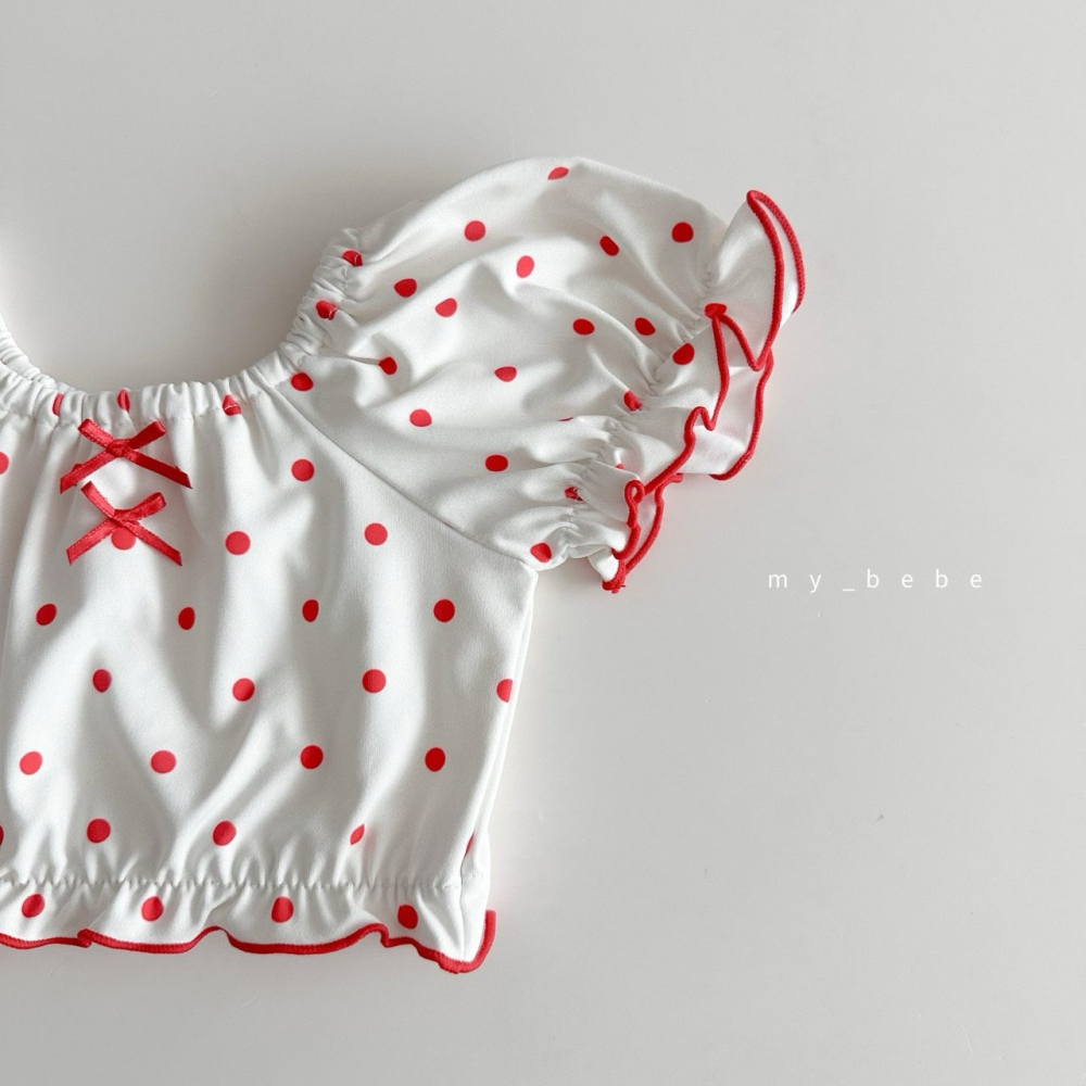 Mybebe 套裝 泳衣 上下+泳帽  마이베베 프릴비키니수영복(상의+하의+모자SET)-細節圖6