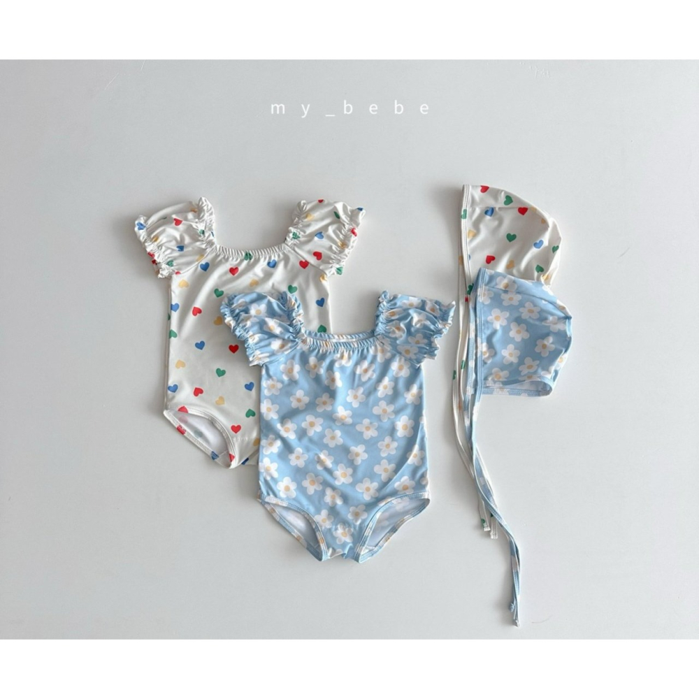 Mybebe 套裝 泳衣+泳帽 마이베베 인기셔링수영복(수영복+수영모SET)-細節圖2