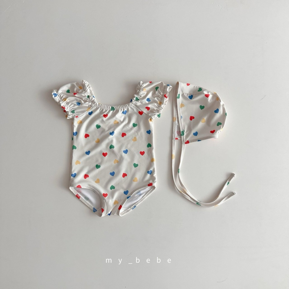 Mybebe 套裝 泳衣+泳帽 마이베베 인기셔링수영복(수영복+수영모SET)-細節圖4