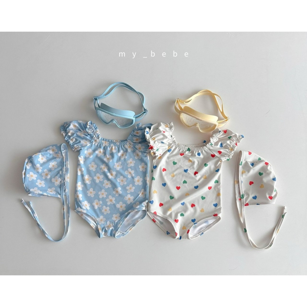 Mybebe 套裝 泳衣+泳帽 마이베베 인기셔링수영복(수영복+수영모SET)-細節圖8