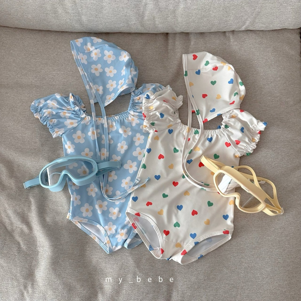 Mybebe 套裝 泳衣+泳帽 마이베베 인기셔링수영복(수영복+수영모SET)-細節圖9