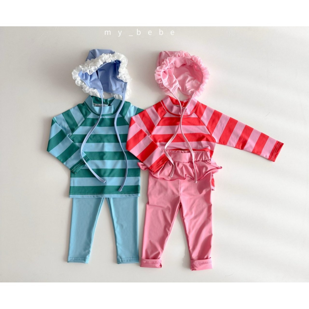 Mybebe 泳衣套裝 上下 마이베베 긴팔래쉬가드세트-細節圖3