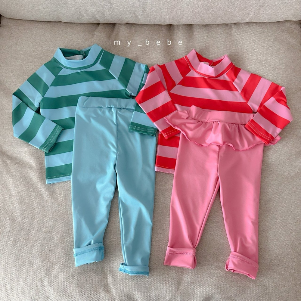 Mybebe 泳衣套裝 上下 마이베베 긴팔래쉬가드세트-細節圖9