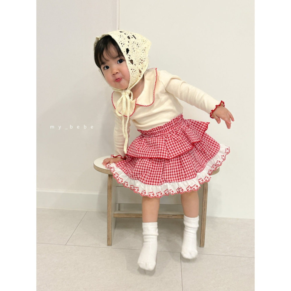 Mybebe 裙子 마이베베 2단레이스스커트-細節圖2
