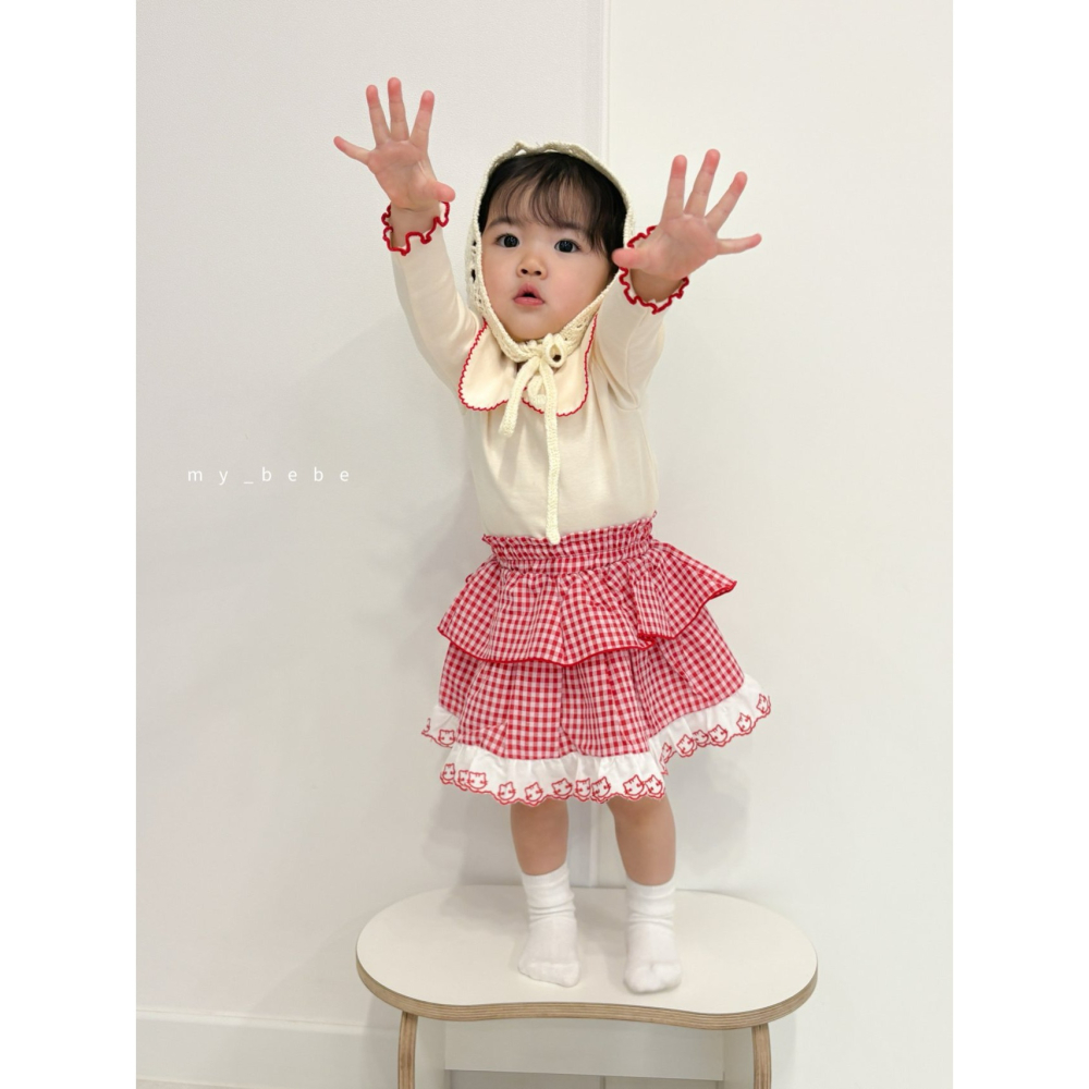 Mybebe 裙子 마이베베 2단레이스스커트-細節圖3