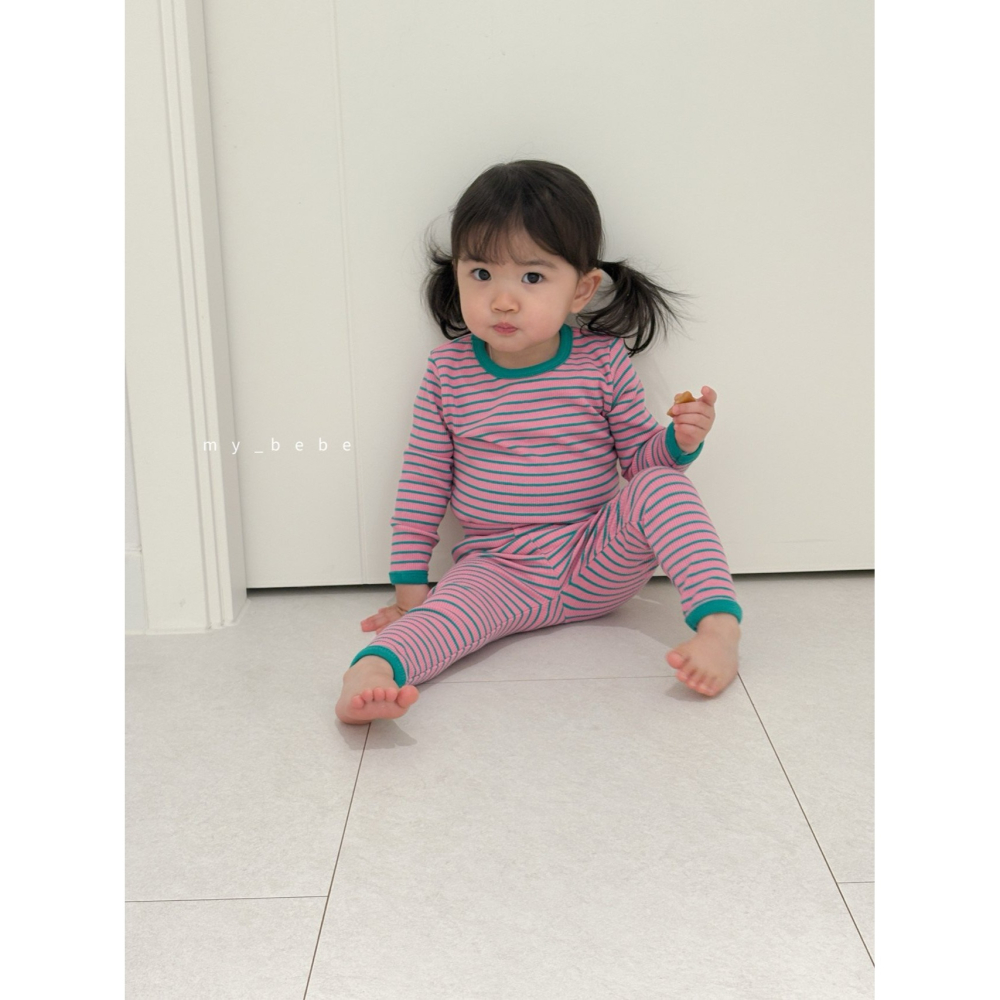 Mybebe 套裝 上下 마이베베 단가라골지실내복-細節圖2