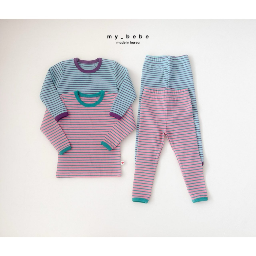 Mybebe 套裝 上下 마이베베 단가라골지실내복-細節圖3