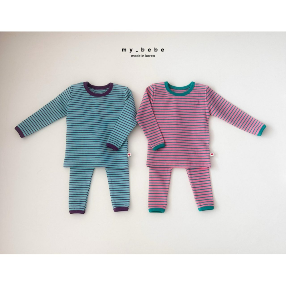 Mybebe 套裝 上下 마이베베 단가라골지실내복-細節圖4