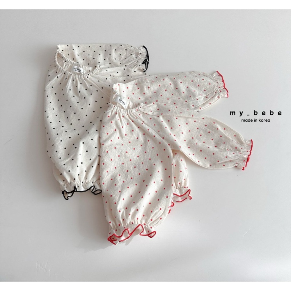 Mybebe 包屁衣 마이베베 도트바디슈트(턱받이별도)-細節圖2