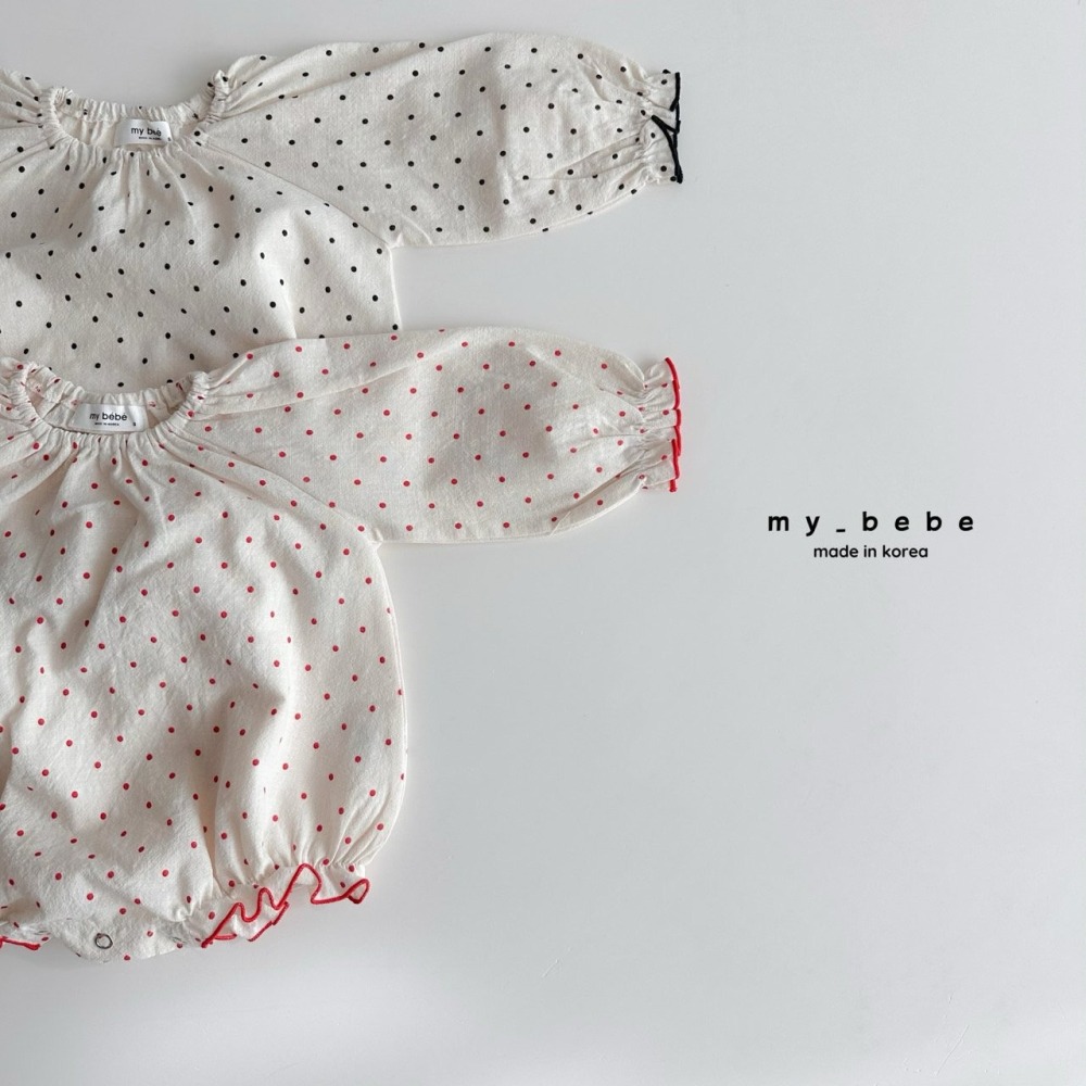 Mybebe 包屁衣 마이베베 도트바디슈트(턱받이별도)-細節圖4