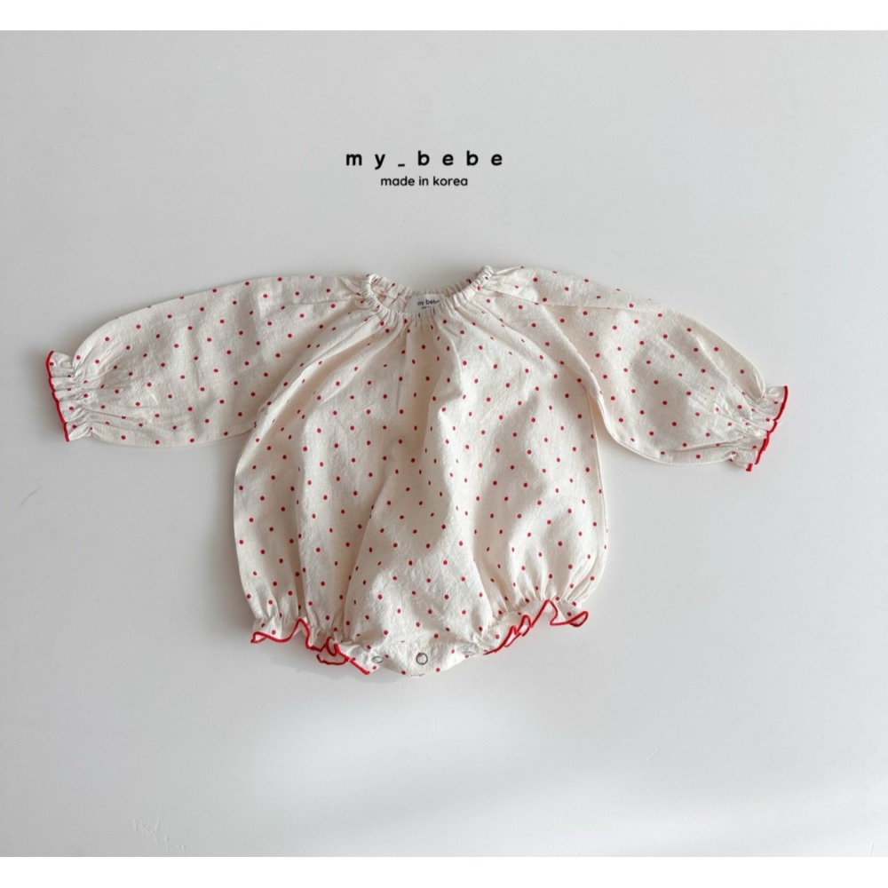 Mybebe 包屁衣 마이베베 도트바디슈트(턱받이별도)-細節圖5