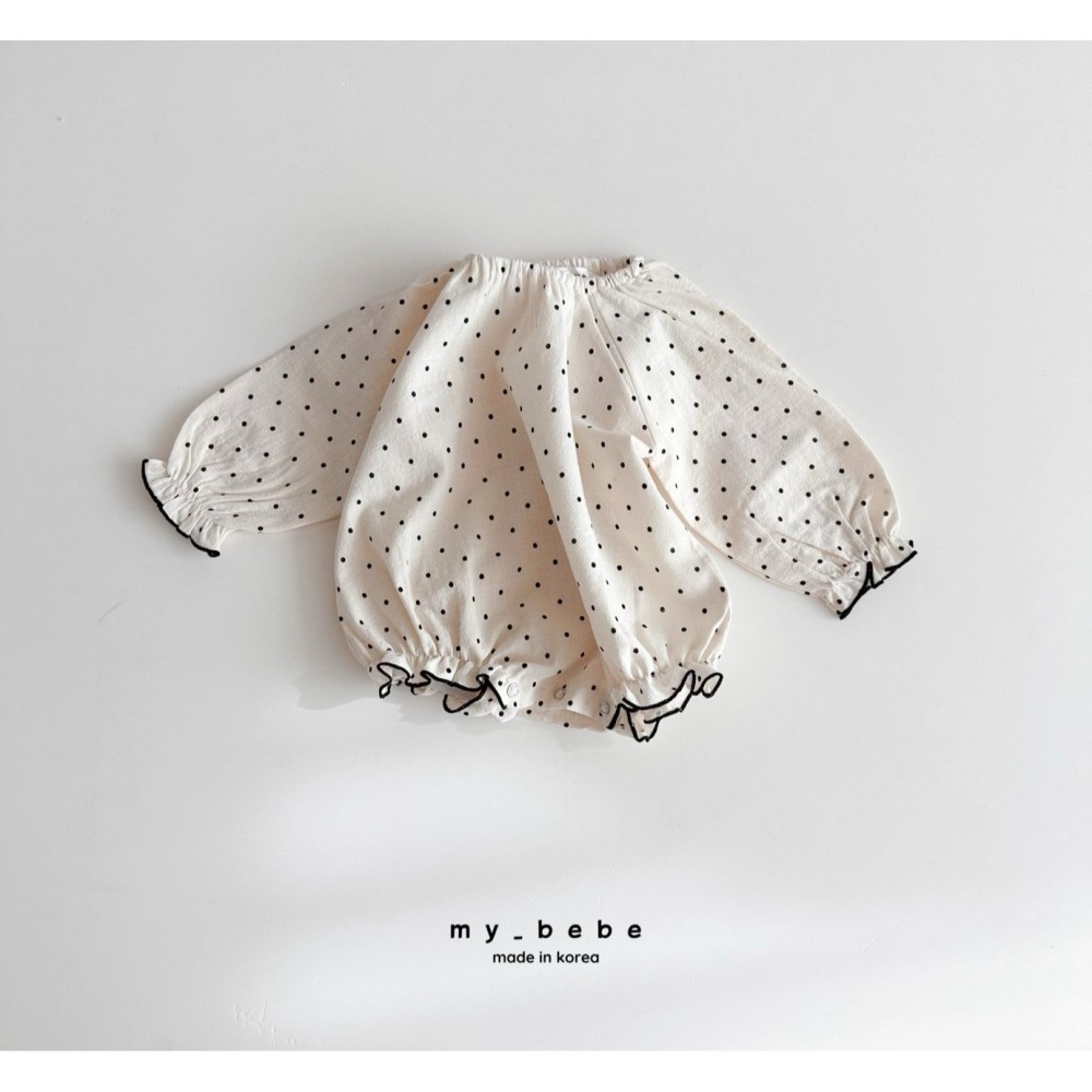 Mybebe 包屁衣 마이베베 도트바디슈트(턱받이별도)-細節圖6