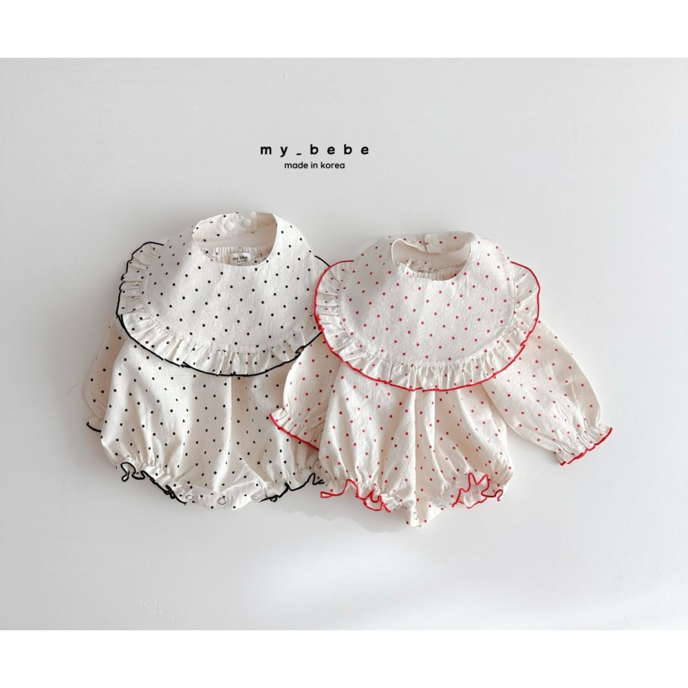 Mybebe 包屁衣 마이베베 도트바디슈트(턱받이별도)-細節圖7