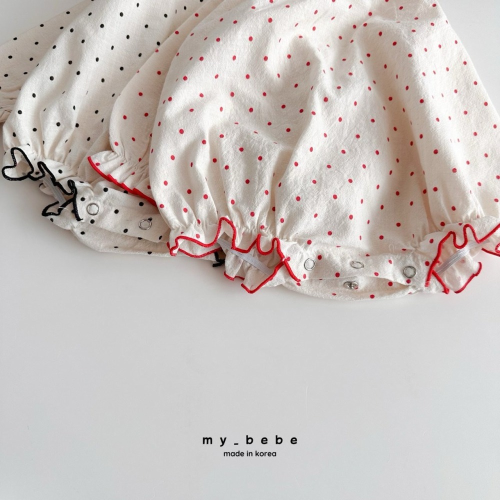 Mybebe 包屁衣 마이베베 도트바디슈트(턱받이별도)-細節圖10