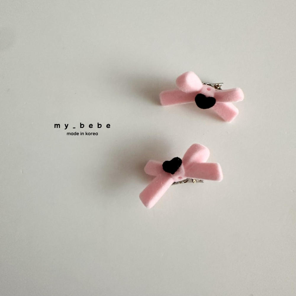 Mybebe 髮飾 마이베베 미니리본하트핀-細節圖3
