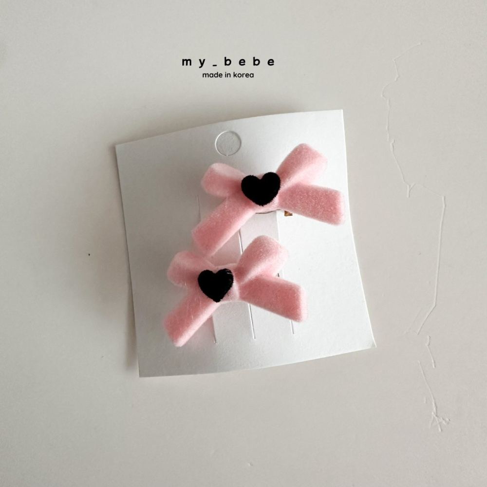 Mybebe 髮飾 마이베베 미니리본하트핀-細節圖5