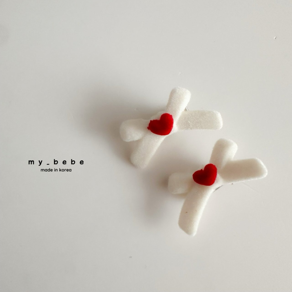 Mybebe 髮飾 마이베베 미니리본하트핀-細節圖6