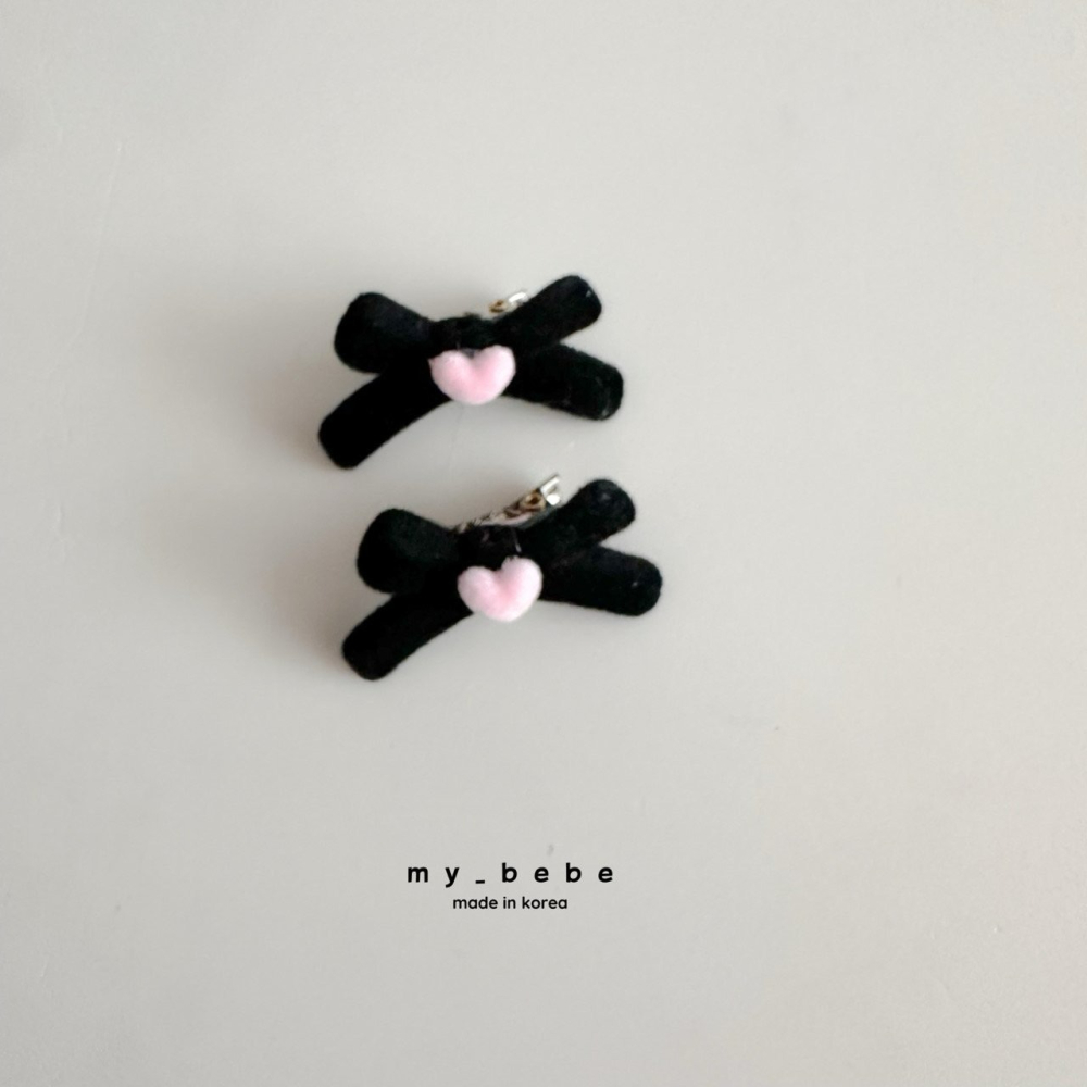 Mybebe 髮飾 마이베베 미니리본하트핀-細節圖8