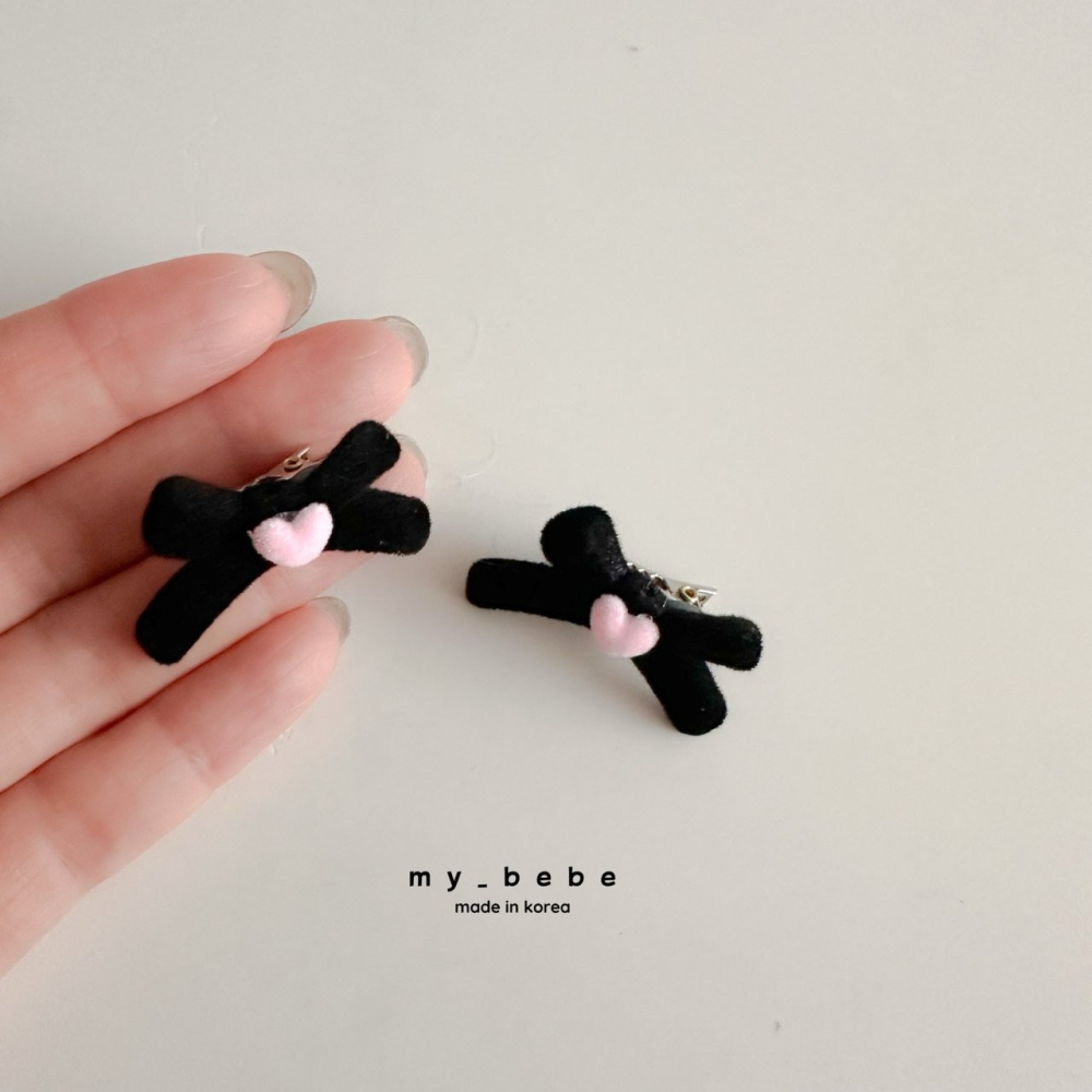 Mybebe 髮飾 마이베베 미니리본하트핀-細節圖9