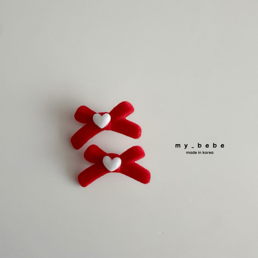 Mybebe 髮飾 마이베베 미니리본하트핀-細節圖10