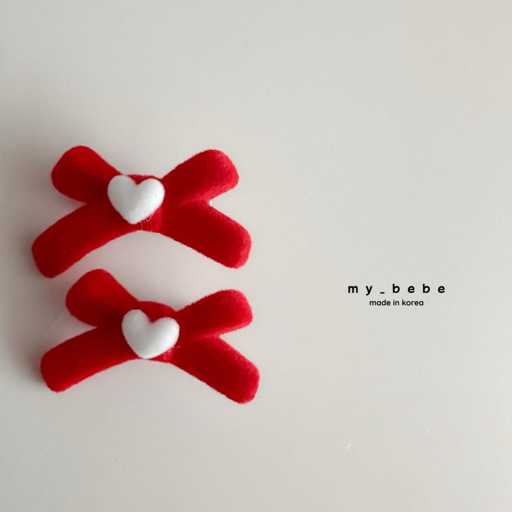 Mybebe 髮飾 마이베베 미니리본하트핀-細節圖11