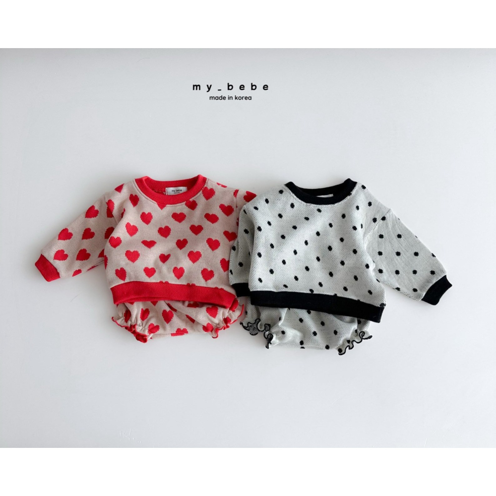 Mybebe 套裝 上衣+屁屁褲 마이베베 쟈가드블루머세트-細節圖2