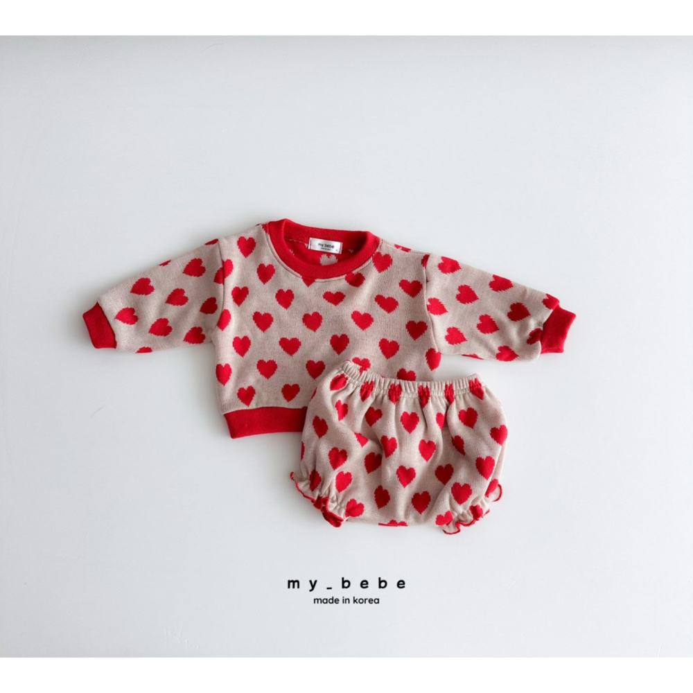 Mybebe 套裝 上衣+屁屁褲 마이베베 쟈가드블루머세트-細節圖5