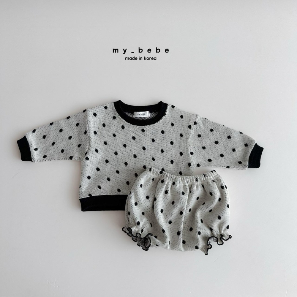 Mybebe 套裝 上衣+屁屁褲 마이베베 쟈가드블루머세트-細節圖7