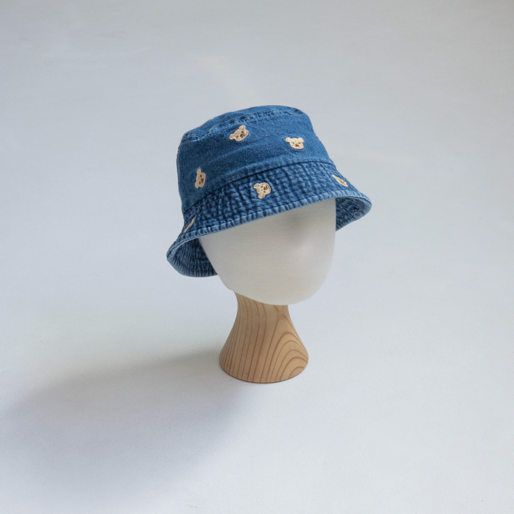 LittleHat 帽子 작은모자 청베어패턴버킷햇-細節圖2