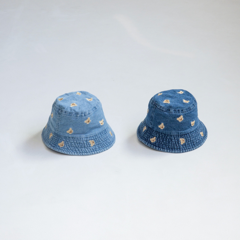 LittleHat 帽子 작은모자 청베어패턴버킷햇-細節圖3