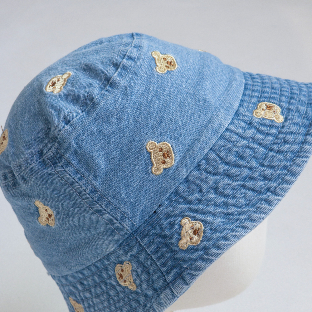 LittleHat 帽子 작은모자 청베어패턴버킷햇-細節圖5