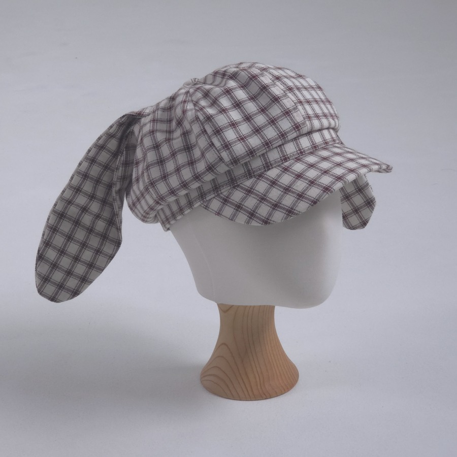LittleHat 帽子 작은모자 체크래빗팔각모-細節圖2