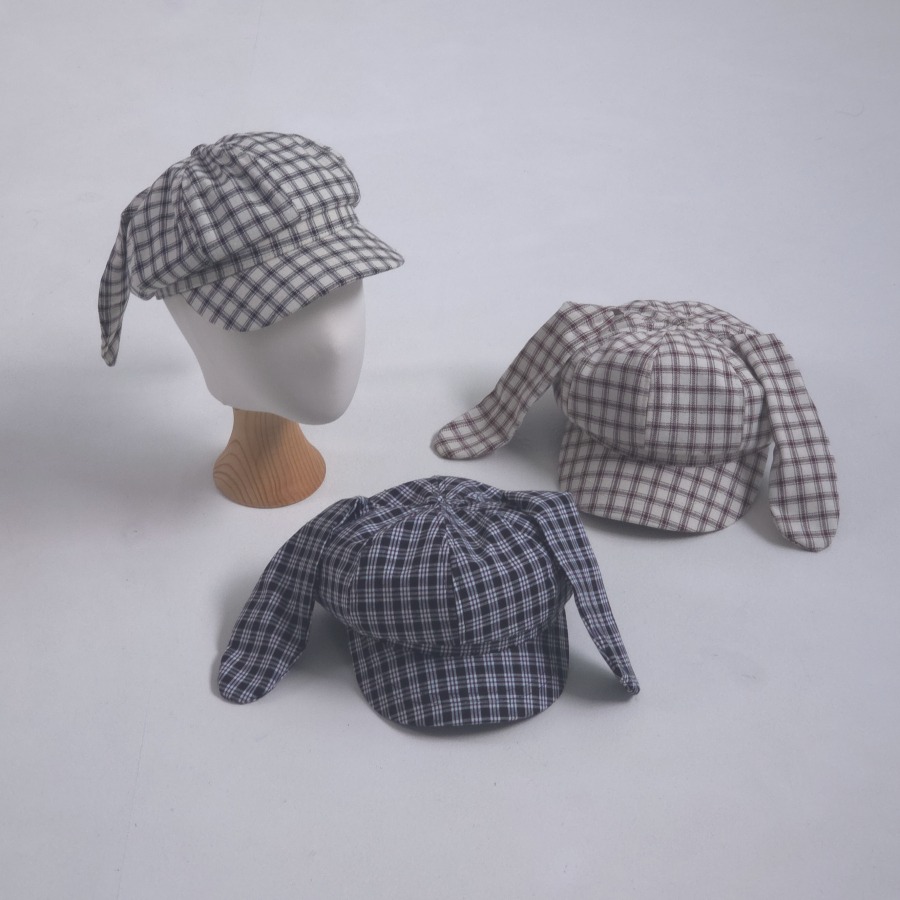 LittleHat 帽子 작은모자 체크래빗팔각모-細節圖4