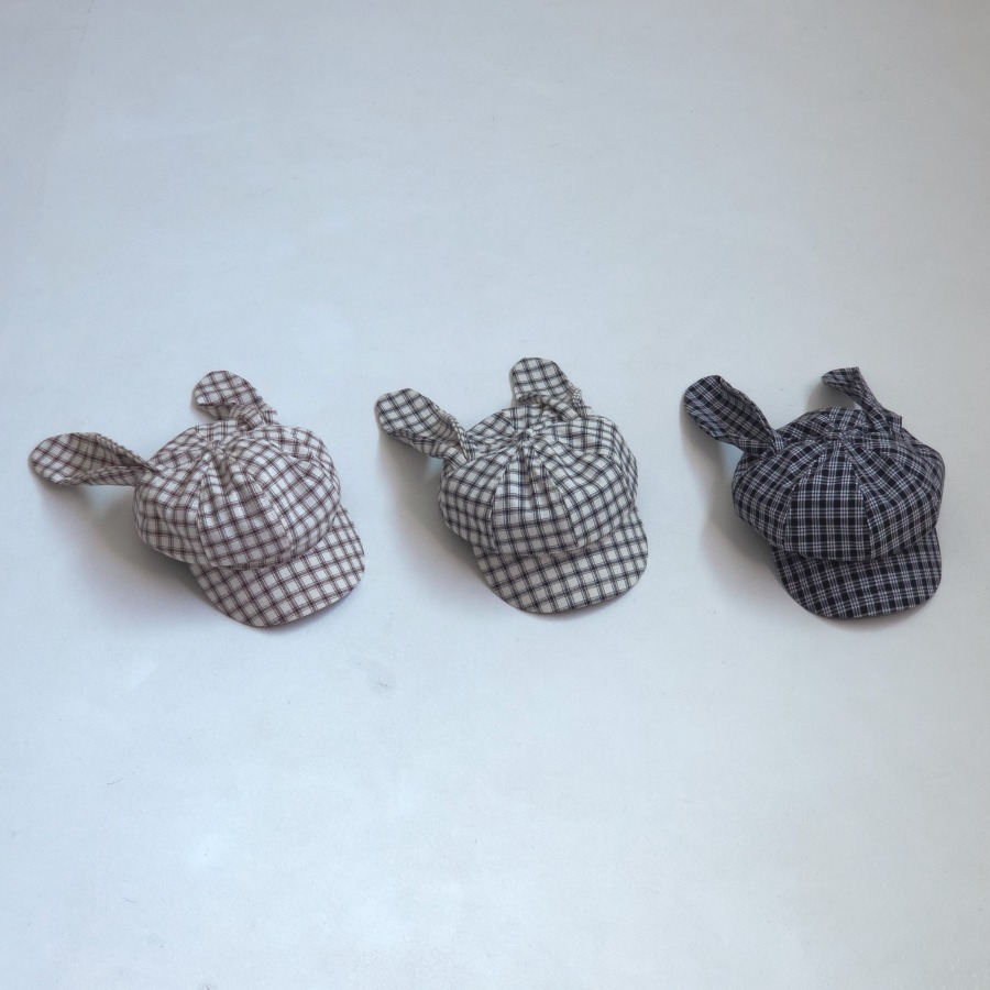 LittleHat 帽子 작은모자 체크래빗팔각모-細節圖5