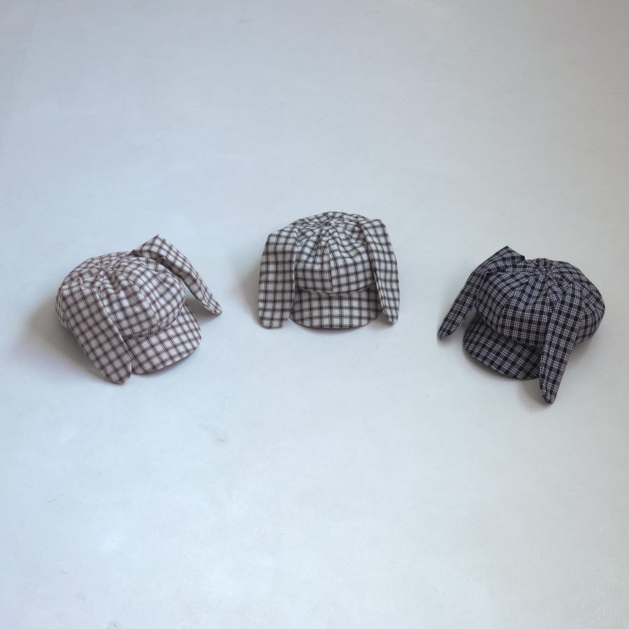 LittleHat 帽子 작은모자 체크래빗팔각모-細節圖6