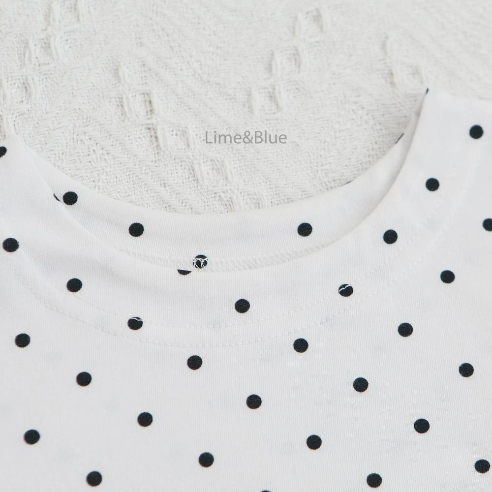 Lime&Blue 套裝 上下 라인앤블루 썸머셀럽도트반팔상하세트-細節圖5