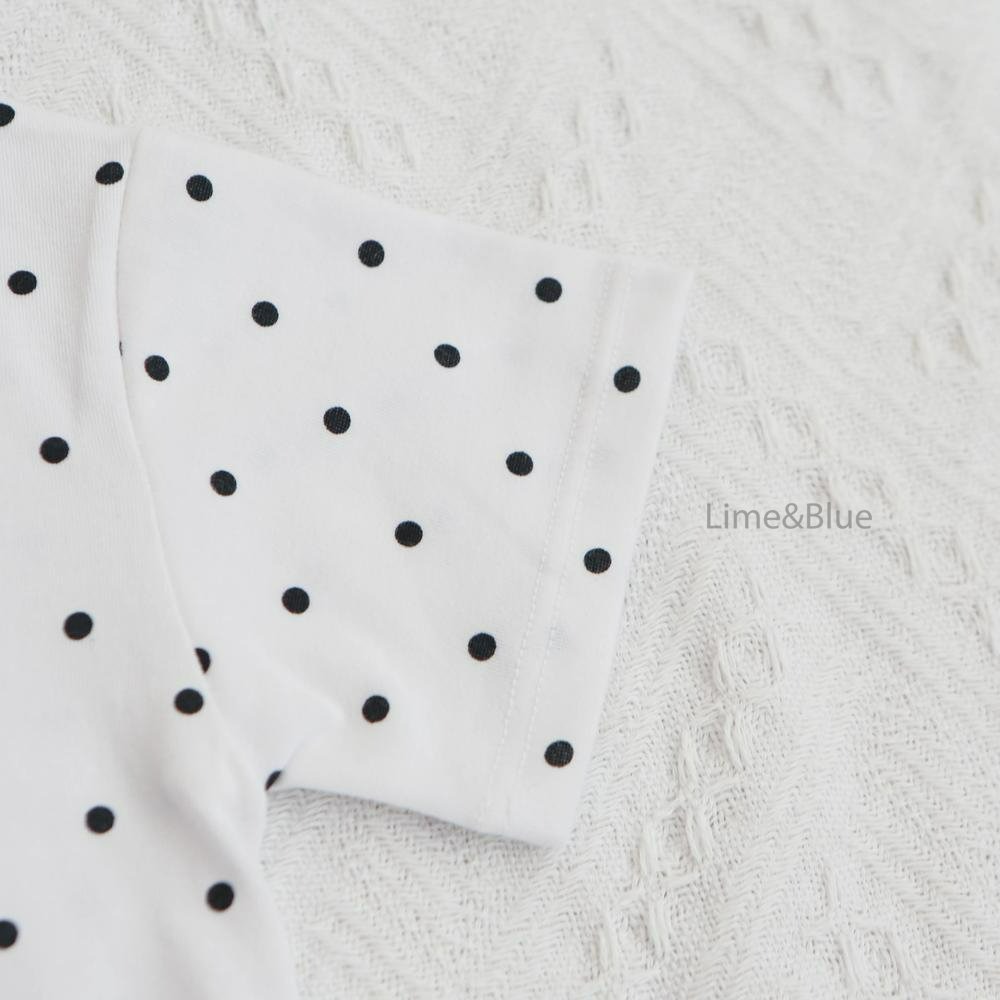 Lime&Blue 套裝 上下 라인앤블루 썸머셀럽도트반팔상하세트-細節圖6