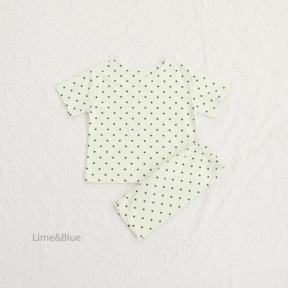 Lime&Blue 套裝 上下 라인앤블루 썸머셀럽도트반팔상하세트-規格圖10
