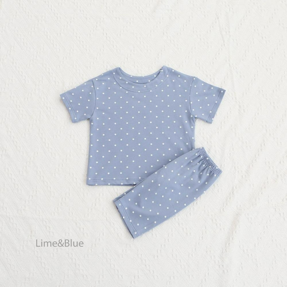 Lime&Blue 套裝 上下 라인앤블루 썸머셀럽도트반팔상하세트-規格圖10