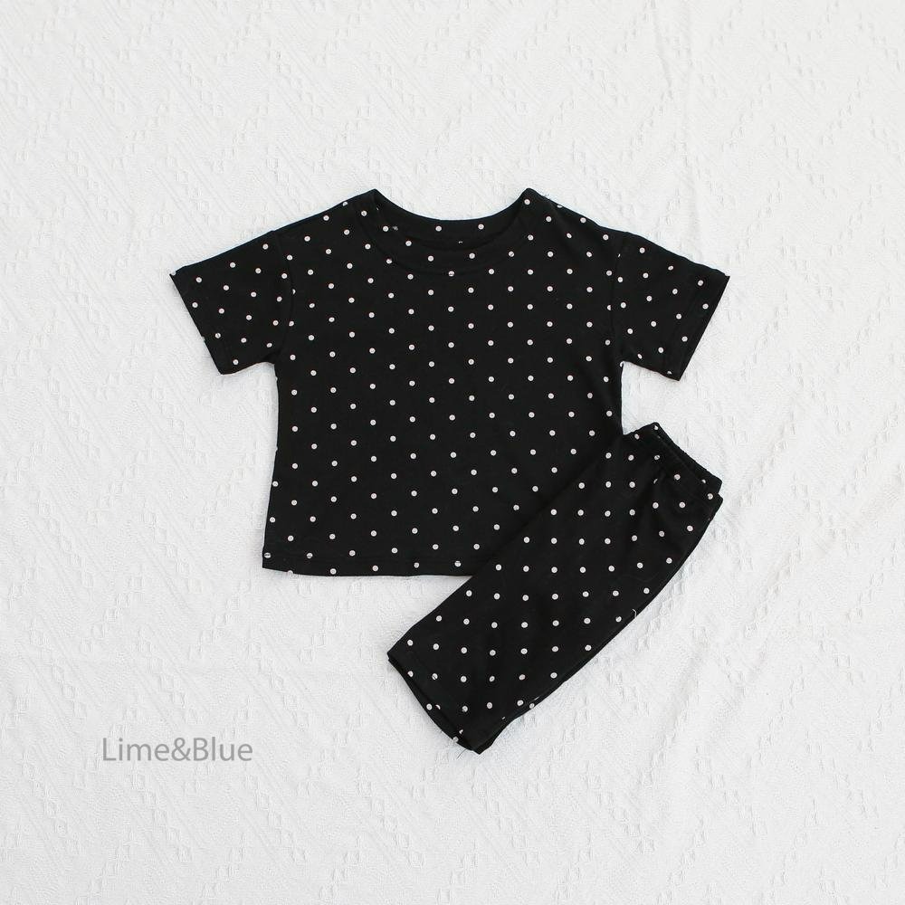 Lime&Blue 套裝 上下 라인앤블루 썸머셀럽도트반팔상하세트-規格圖10