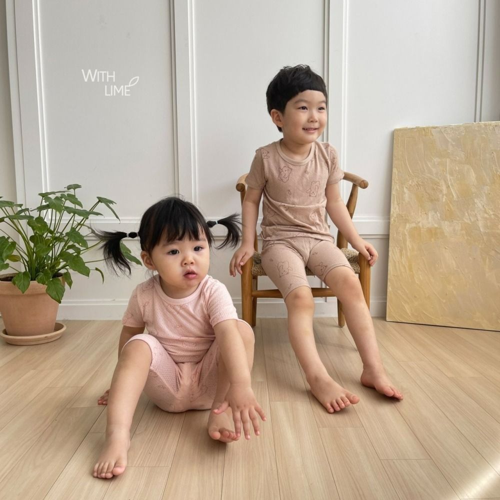 Lime&Blue 套裝 上下 라인앤블루 피쉬베어실내복(반팔)-細節圖2