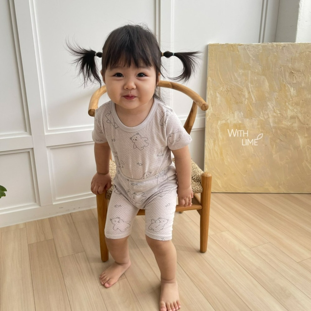 Lime&Blue 套裝 上下 라인앤블루 피쉬베어실내복(반팔)-細節圖4