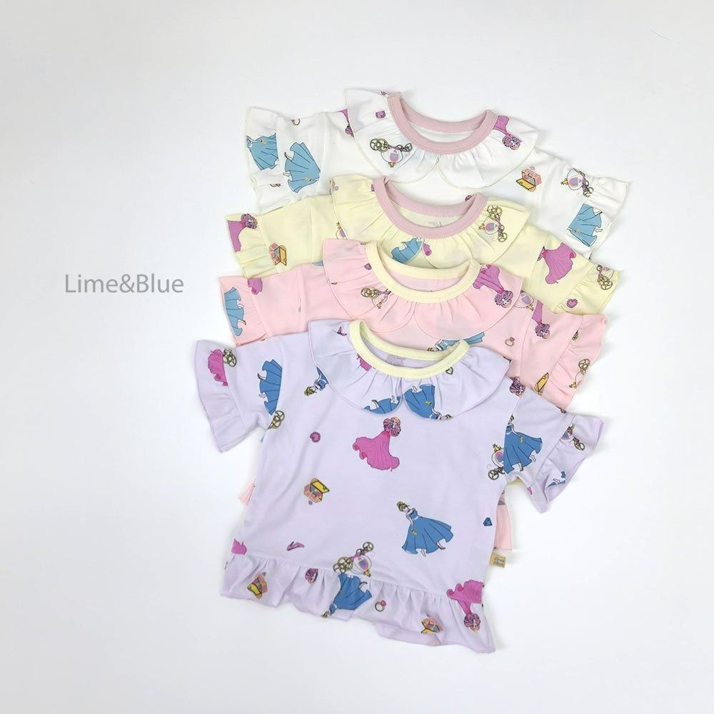 Lime&Blue 套裝 上下 라인앤블루 러브프린세스반팔상하세트-細節圖2