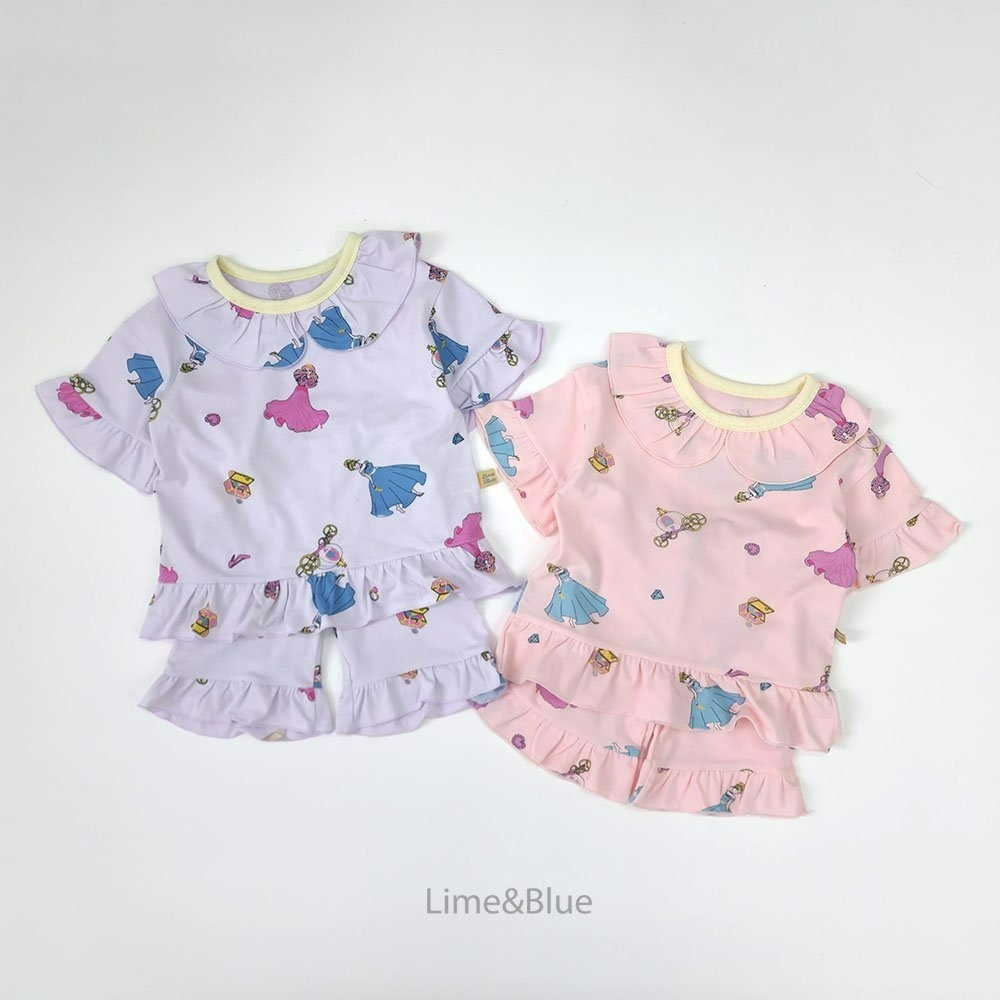 Lime&Blue 套裝 上下 라인앤블루 러브프린세스반팔상하세트-細節圖4