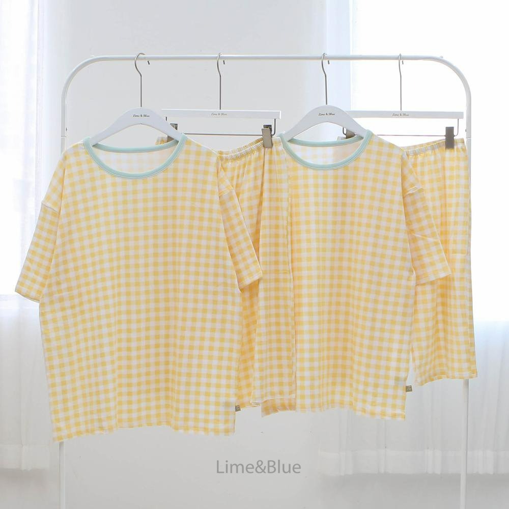 Lime&Blue 套裝 上下 (成人) 라인앤블루 썸머크래커체크반팔상하세트(성인)-規格圖8