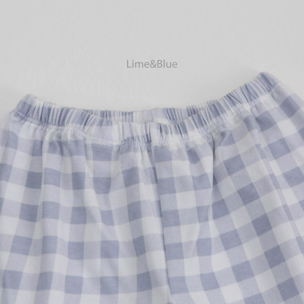 Lime&Blue 套裝 上下 라인앤블루 썸머크래커체크반팔상하세트-細節圖8