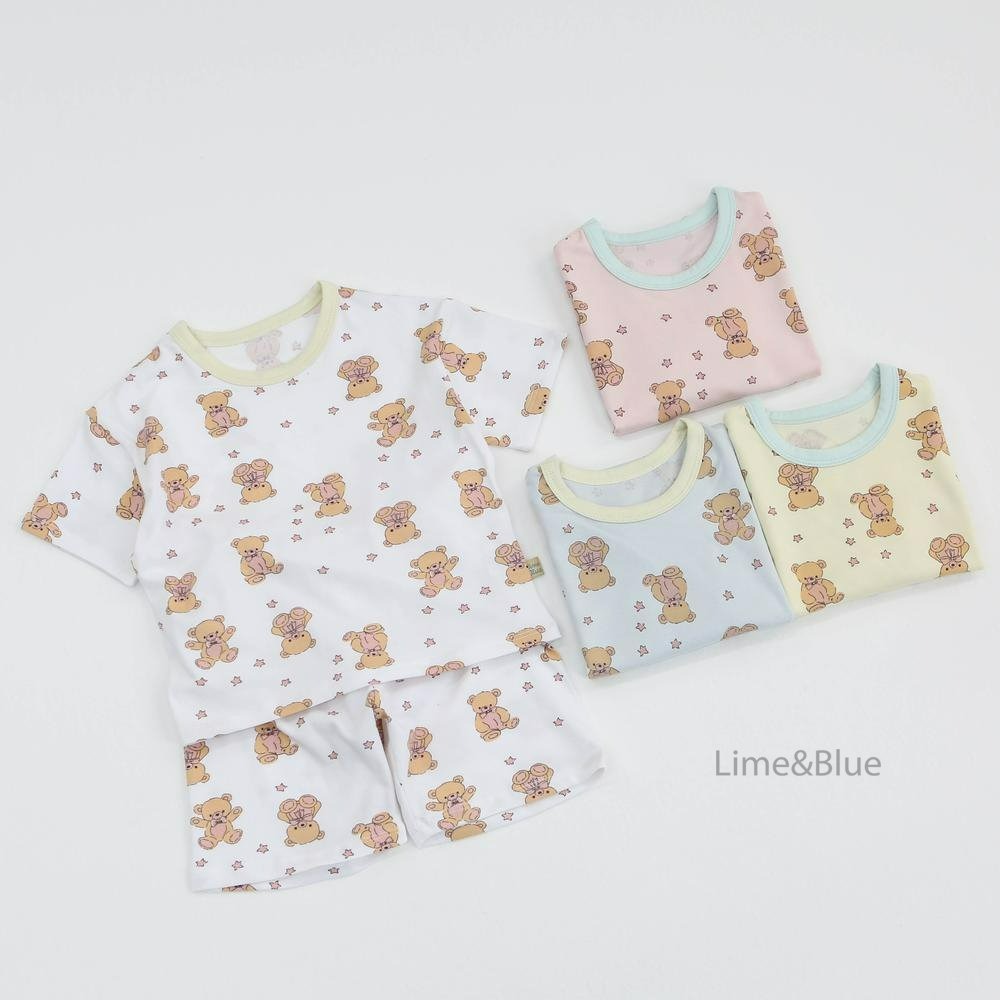 Lime&Blue 套裝 上下 라인앤블루 별곰돌이상하세트-細節圖2