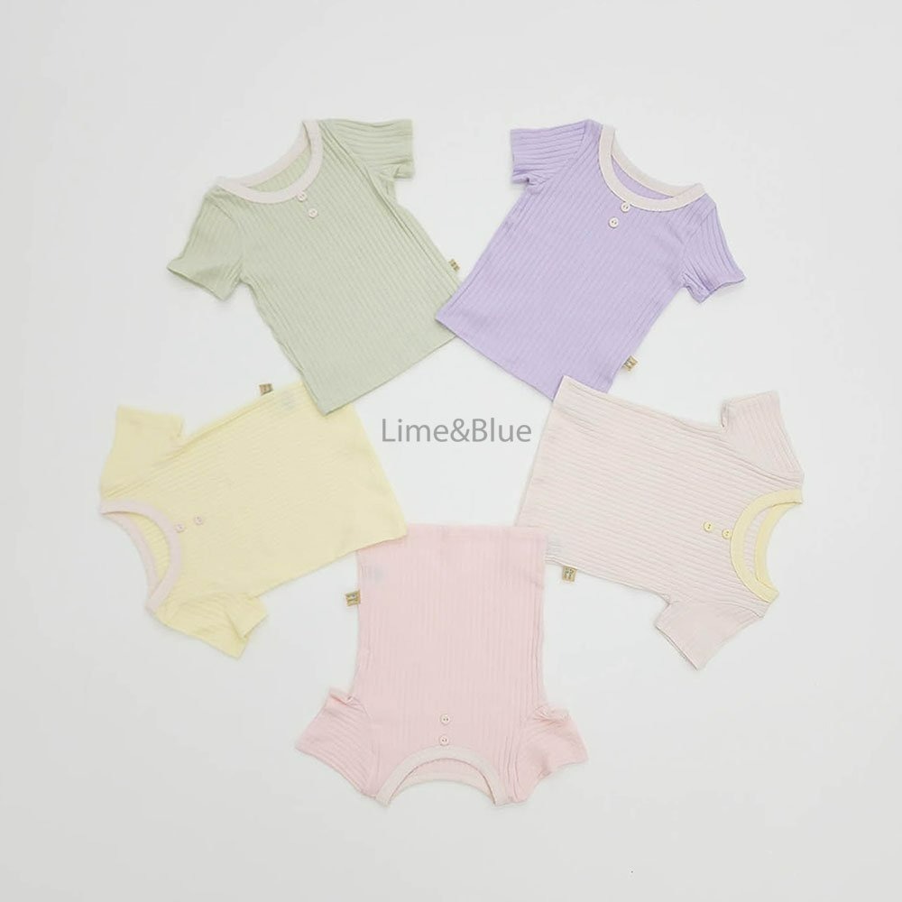 Lime&Blue 套裝 上下 라인앤블루 모달버튼골지상하세트-細節圖3