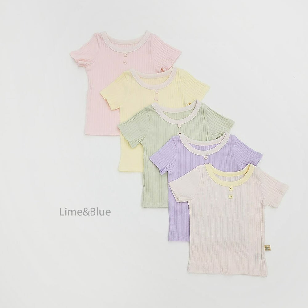 Lime&Blue 套裝 上下 라인앤블루 모달버튼골지상하세트-細節圖4