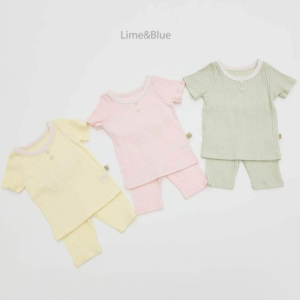 Lime&Blue 套裝 上下 라인앤블루 모달버튼골지상하세트-細節圖5